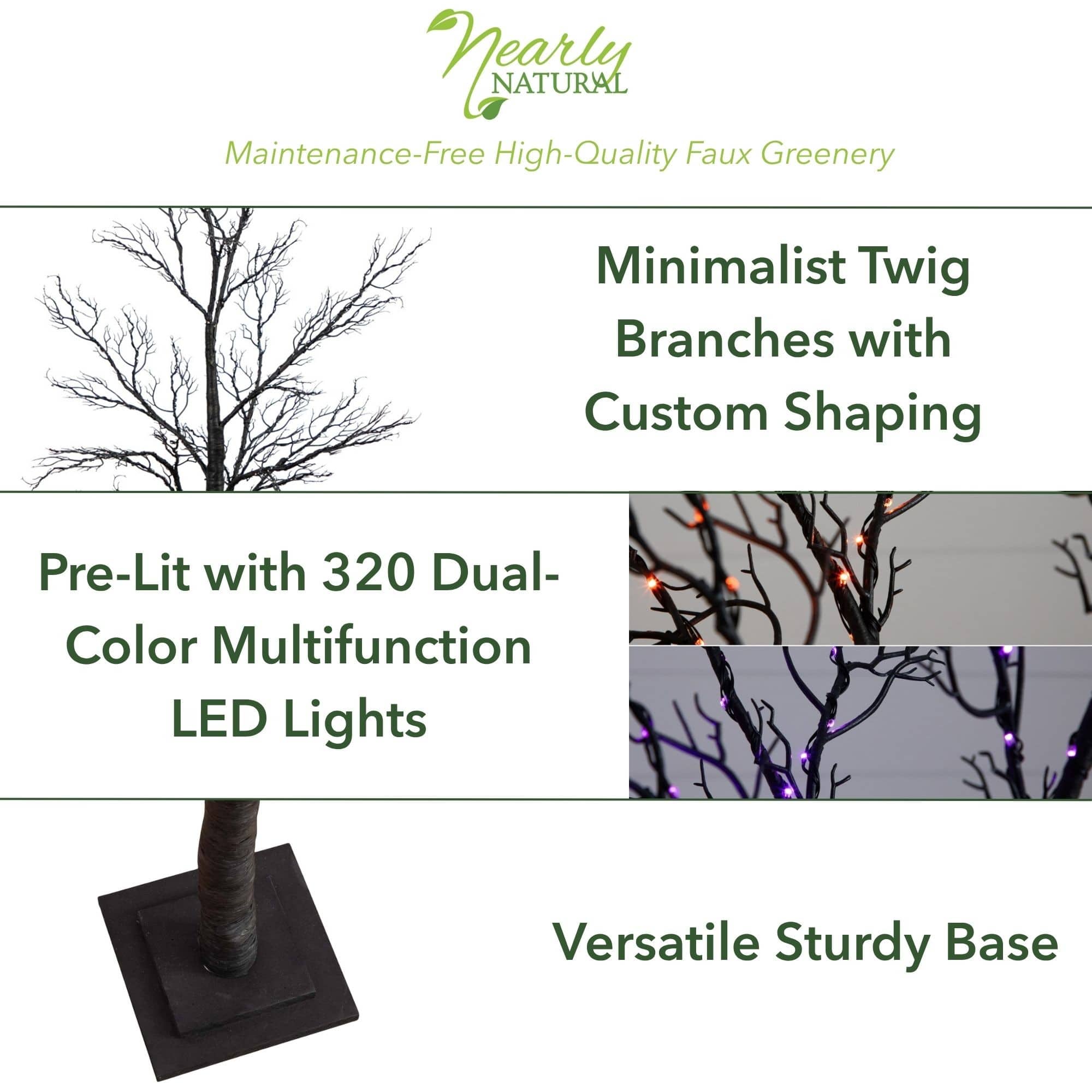 6ft. Pre-Lit Artificial Minimalist Twig Tree